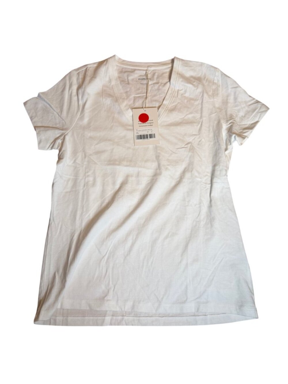 Everlane The Organic Cotton Slim V-Neck Tee White Size S NWT - Picture 2 of 6